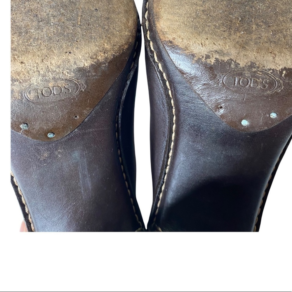 Tod’s Brown Leather Heel Mules. Size 37 1/2 - Picture 11 of 11